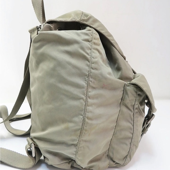 Authentic PRADA Gray Nylon and Leather Backpack Bag Purse - Picture 7 of 16